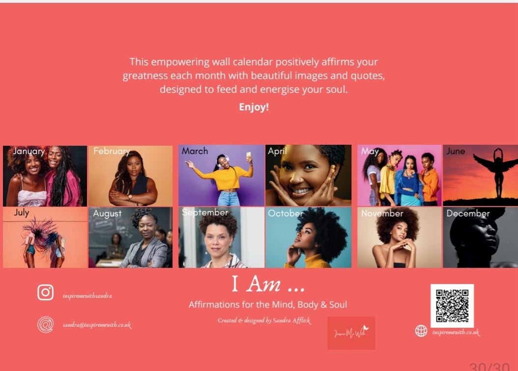 "I Am ..." Self-Care Affirmation Women's 2026 Calendar