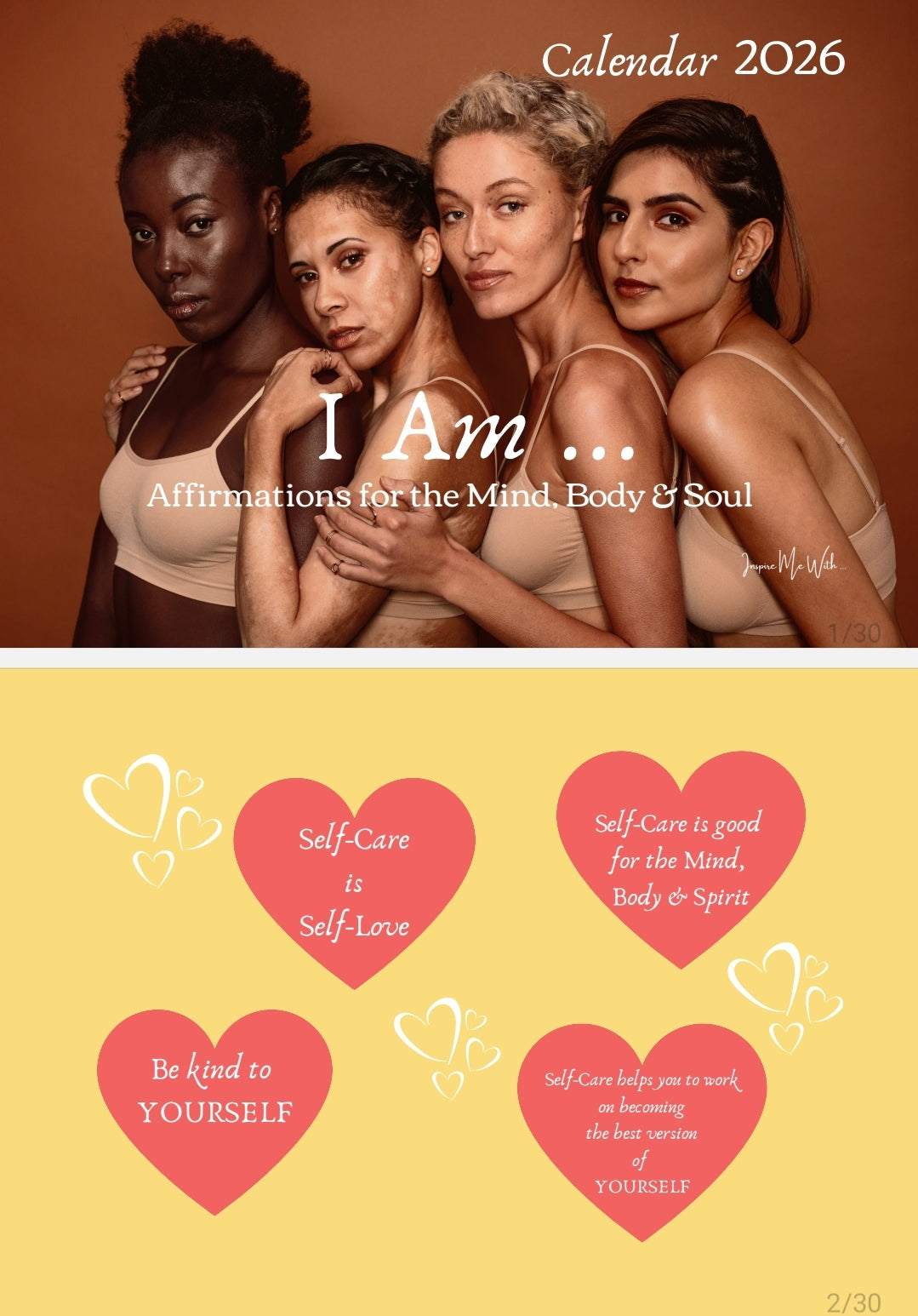 "I Am ..." Self-Care Affirmation Women's DR 2026 Calendar